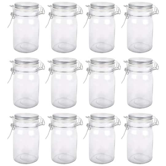 12 Pack: Round Glass Jar with Latch by Ashland&#xAE;